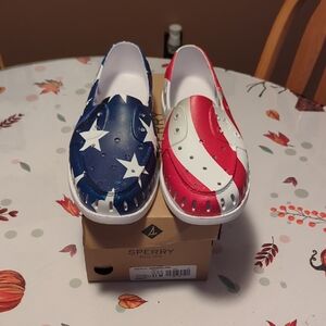 Sperry Men's Red, White, and Blue Loafers